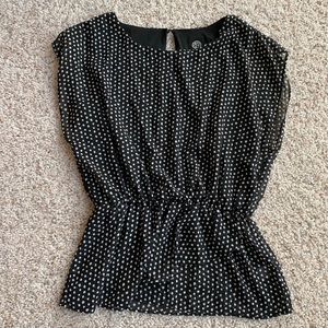 Women’s Black & White Polka Dot Sleeveless Blouse